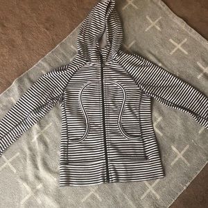 Striped lululemon zip up hoodie